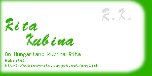 rita kubina business card